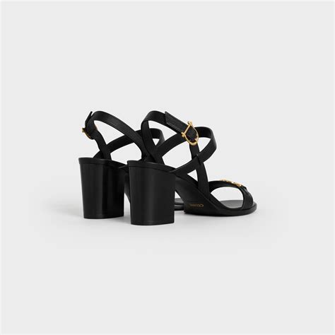 celine triomphe sandals black|celine slip on sandals.